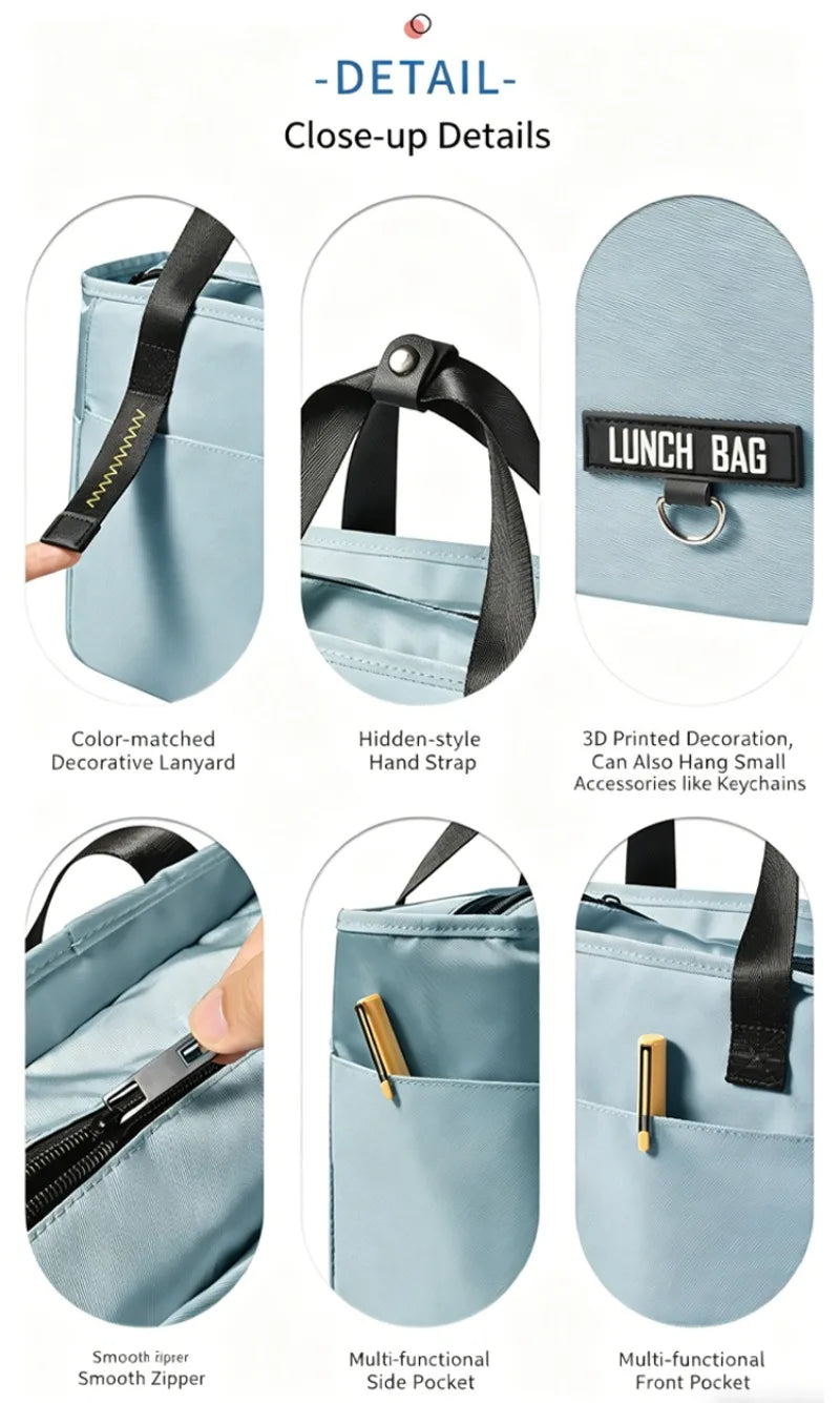 Insulated Lunch Bag for Women Men Kids, Portable Thermal Lunch Tote Bag, Reusable Lunch Box Bag for Work School Picnic Outdoor