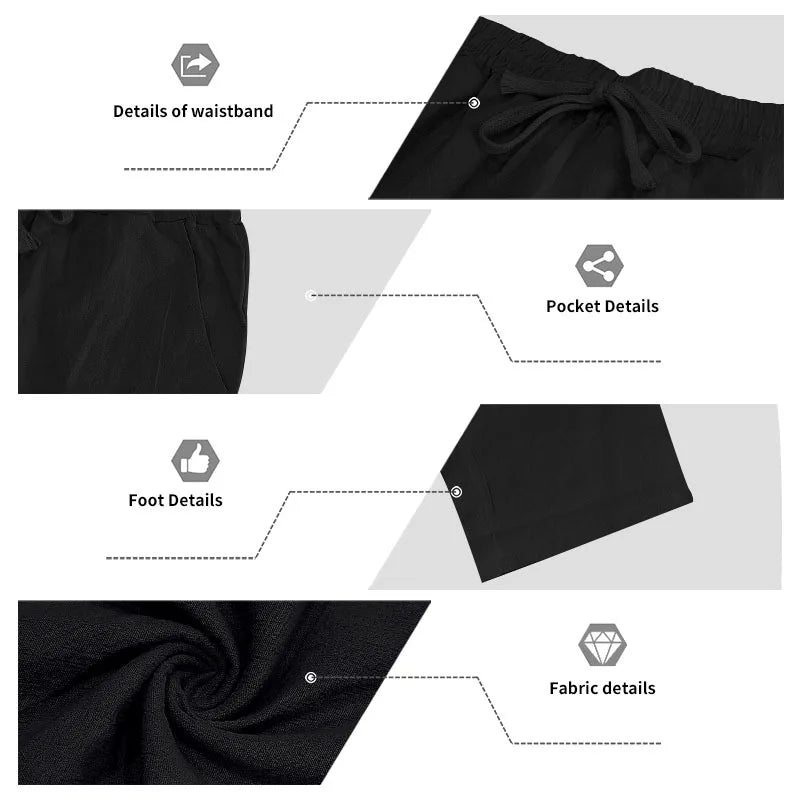 Men's Linen Hooded Sets 2 Piece Outfit Summer Casual Long Sleeve Hoodie and Wide Leg Pants Set for Men