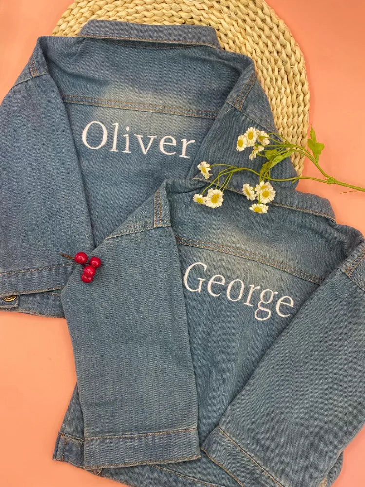 Personalized Denim Jacket Toddler Outwear Patch Coats Custom Name Jean Jacket  Ideal Gift Birth Presents Autumn 2025 New