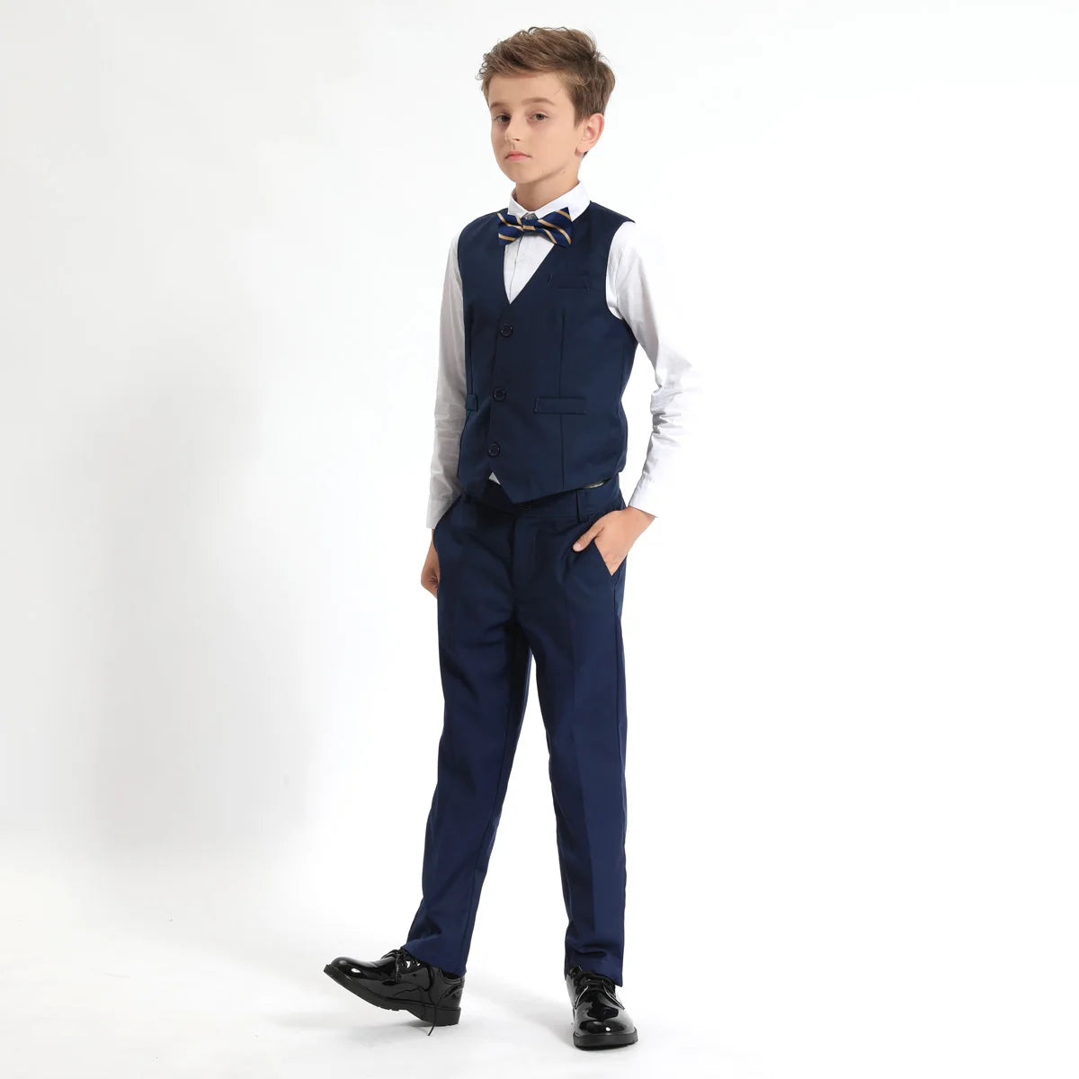 Kids Pants Boys Black School Uniforms Teenagers Formal Adjustable Waist Trousers Children Navy Blue Grey Birthday Gift Clothes