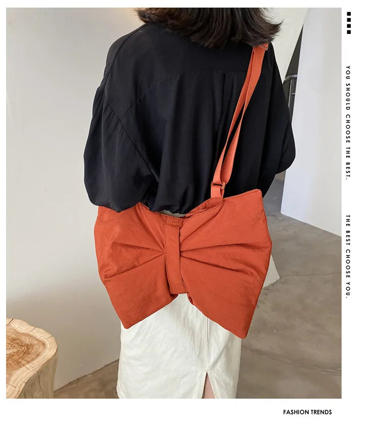 Soft Nylon Women's Portable Shoulder Bag Large Capacity Female Commute Crossbody Bags Simple Design Ladies Tote Purse Handbags
