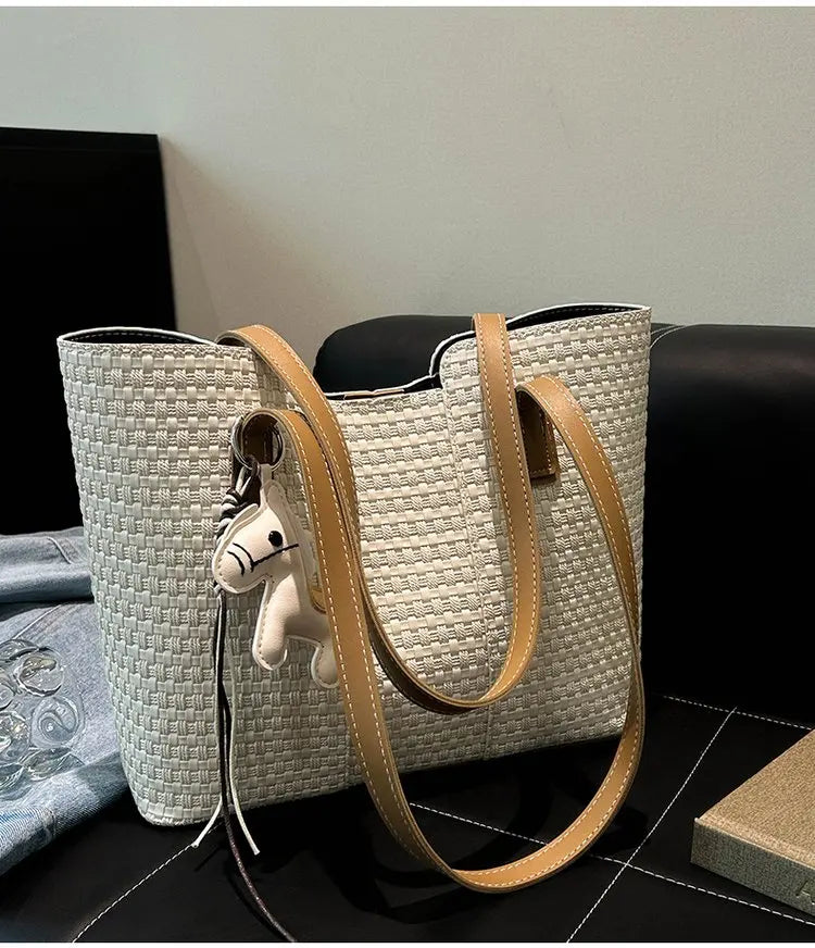 Nylon Shoulder Tote Bag Large Capacity Waterproof for Women Office Shopping Travel Daily