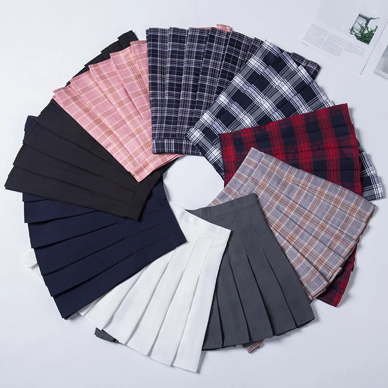 Brown Skirt Ladies 2022 Summer Clothes Women's High Waist Harajuku Korean Style Black Mini Pleated Skirt For School Girl Uniform