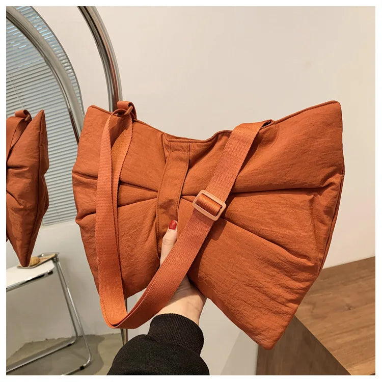 Soft Nylon Women's Portable Shoulder Bag Large Capacity Female Commute Crossbody Bags Simple Design Ladies Tote Purse Handbags