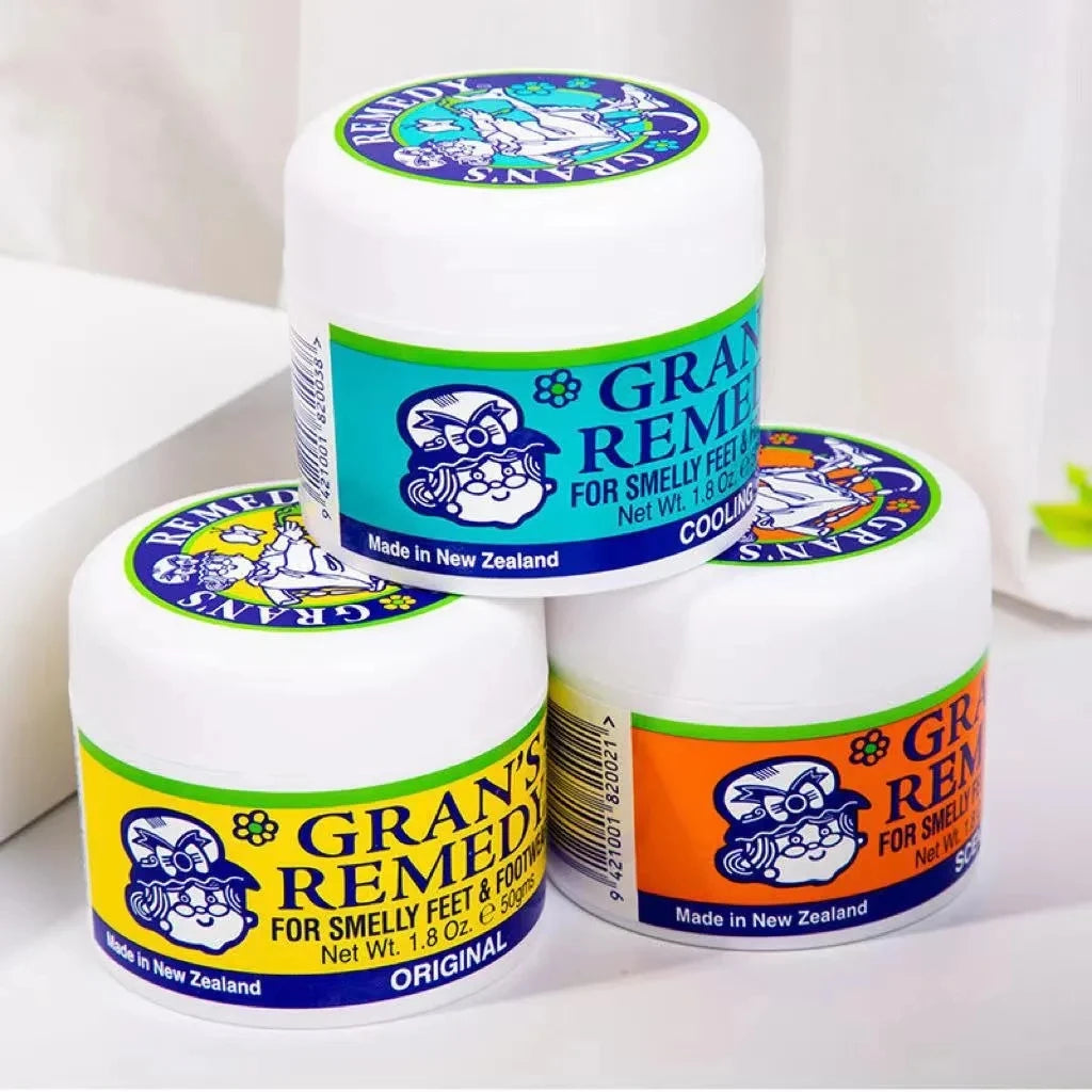 3pcs Grans Remedy Foot Powder Natural Shoe Deodorizer & Foot Odor Eliminator Powder for Men Women Kids Absorb Sweat Fast-Acting