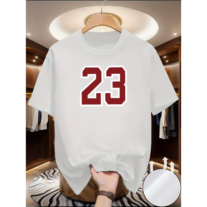 Summer New Design - Simple Digital Print Pattern - Soft and Comfortable - Breathable and Sweat-Wicking - Men's Sport T-Shirt.