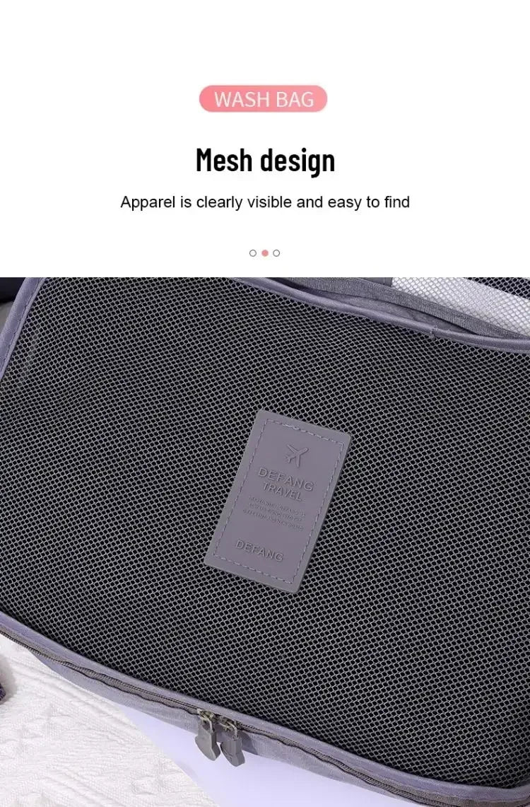 Travel 6-piece Storage Bag Set, Travel Luggage Sorting Bag, Clothing Packaging Bag, Breathable and Moisture-proof Storage Bag