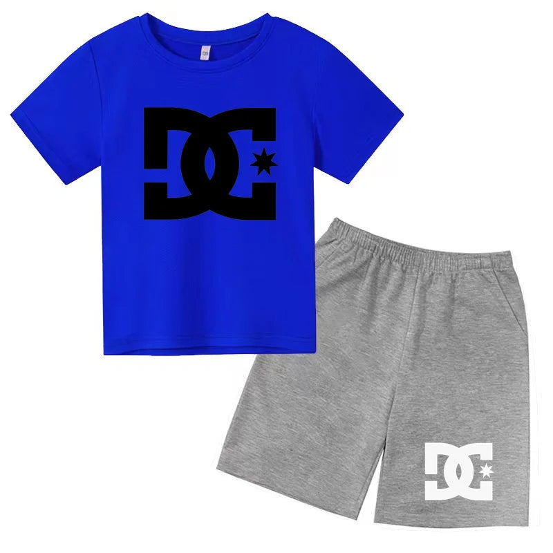 Children's Summer Sets - Boys and girls' 3-13 age group daily wear sports Tshirts,casual short-sleeved shorts,cute gift clothing