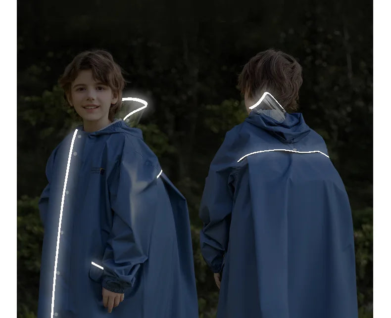 Kid's Waterproof Raincoat with Backpack Space New Children's Full Body Rain Suit Elementary School Students School Raincoat