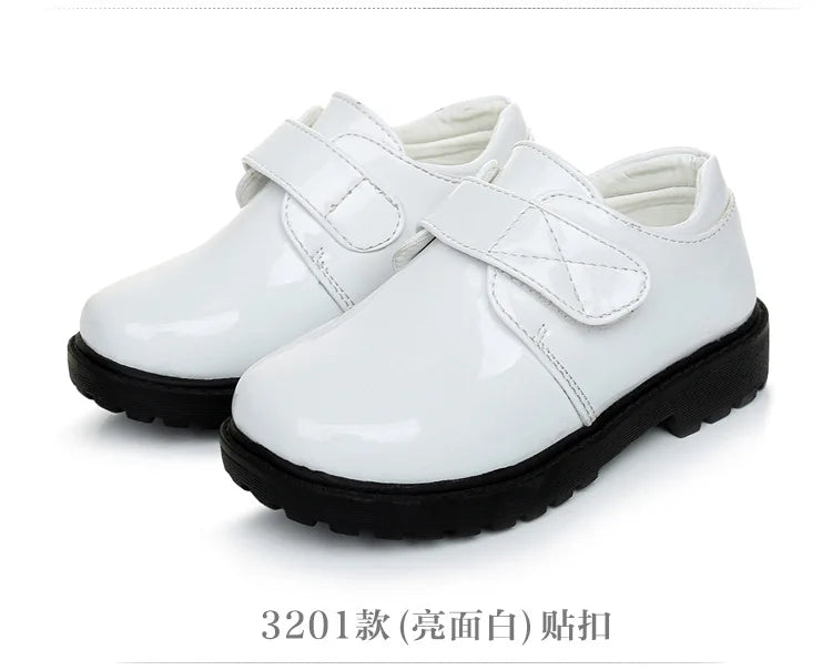 New Boys Leather Shoes British Style School Performance  Kids Wedding Party Shoes White Black Casual Children Moccasins Shoes