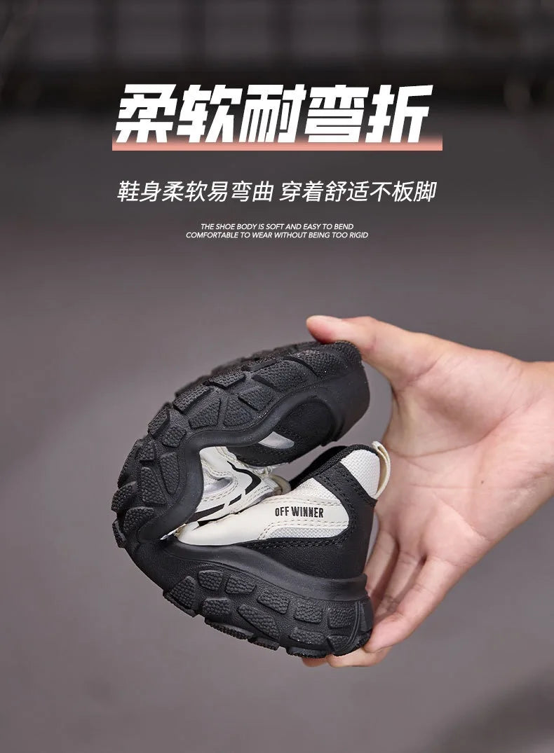 Women's safety shoes with steel toe caps, anti smashing and anti puncture rotating buttons, no tie up, hot selling shoes