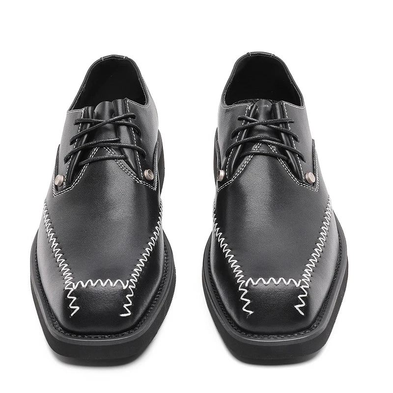 Hot Selling Men's Genuine Leather Shoes Europe America Thick Soled Wedding Shoes for Groom Fashionable Men's Business Shoes
