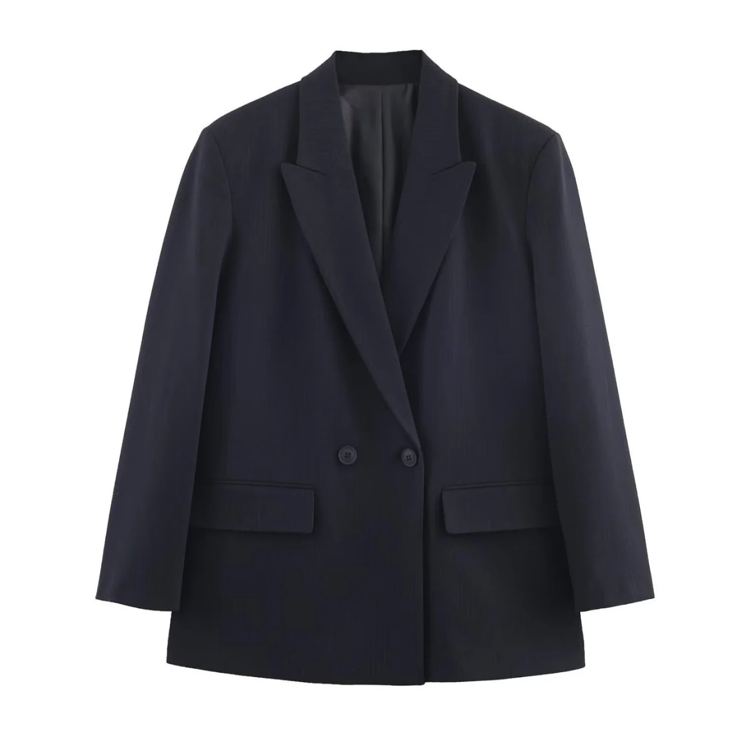 Women Elegant Solid Blazers Female Simple Style Double Breasted Long Sleeved Suit Jackets Casual Office Lady Suit Jackets Tops