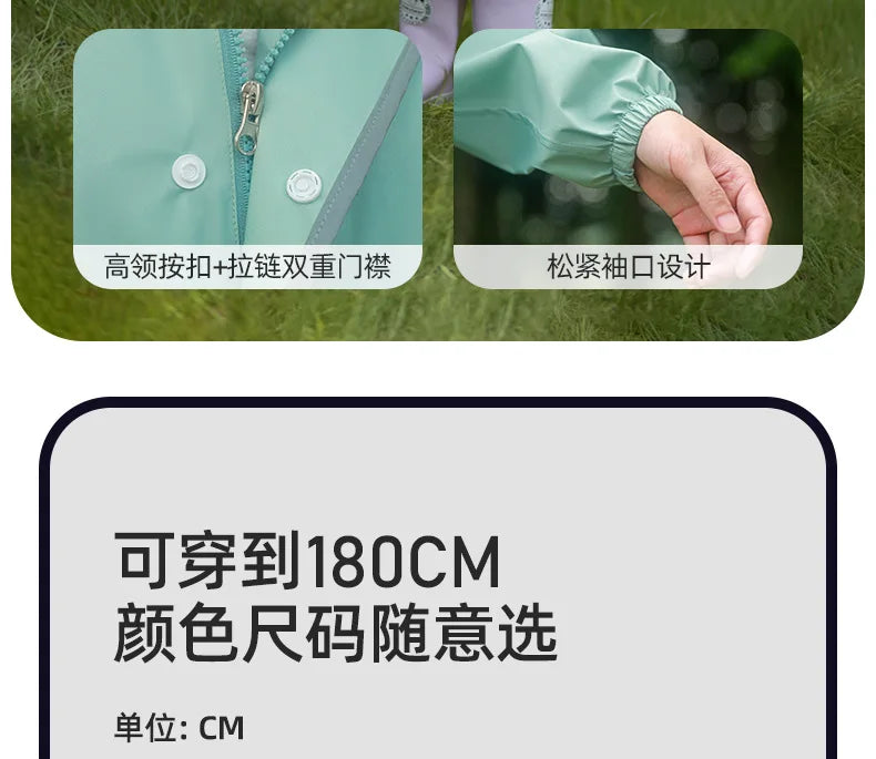 Kid's Waterproof Raincoat with Backpack Space New Children's Full Body Rain Suit Elementary School Students School Raincoat