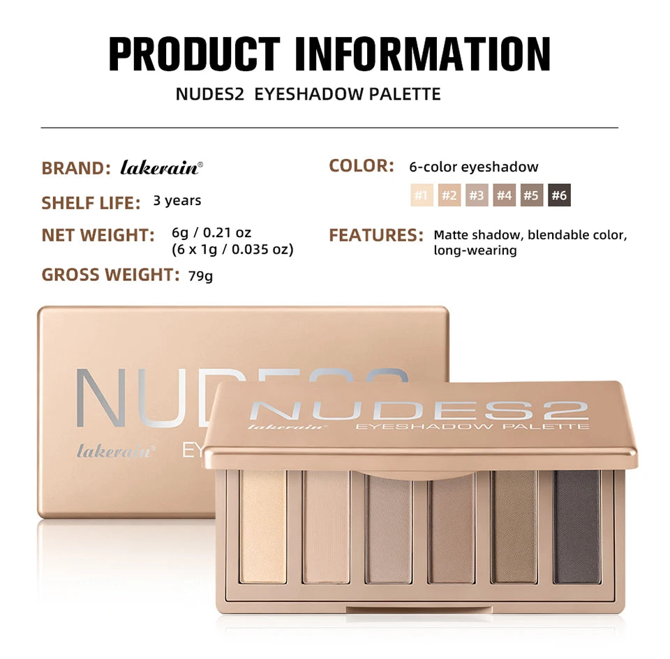 Eyeshadow Palette With Brush Set Long-Lasting Rich Pigment Natural Shades Matte Nudes Eyeshadow Powder Palette Women's Makeup