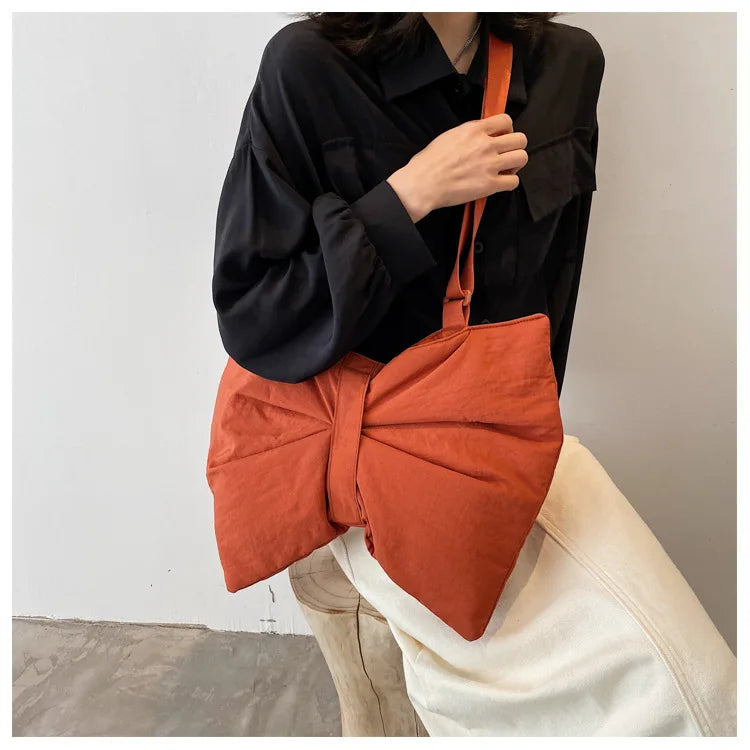 Soft Nylon Women's Portable Shoulder Bag Large Capacity Female Commute Crossbody Bags Simple Design Ladies Tote Purse Handbags