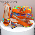 Sandals Woman Summer Ladies Shoes and Bag Decorated with Rhinestone Women Shoe and Bag Set for Party In Women Nigerian Shoe Bag