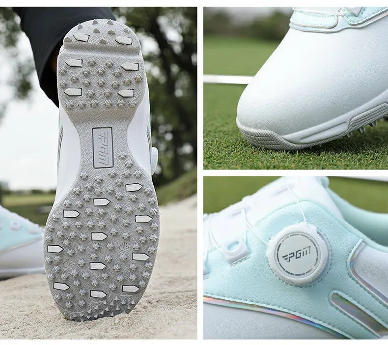 PGM Women Golf Shoes Waterproof Rotating Buckle Anti Slip Sports Shoes XZ297