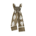 Girls 8-12 Casual Jumpsuit, Brown Floral Print Ruffle Strap Smocked Bodice Jumpsuit with Belt, Boho for Daily Summer Wear