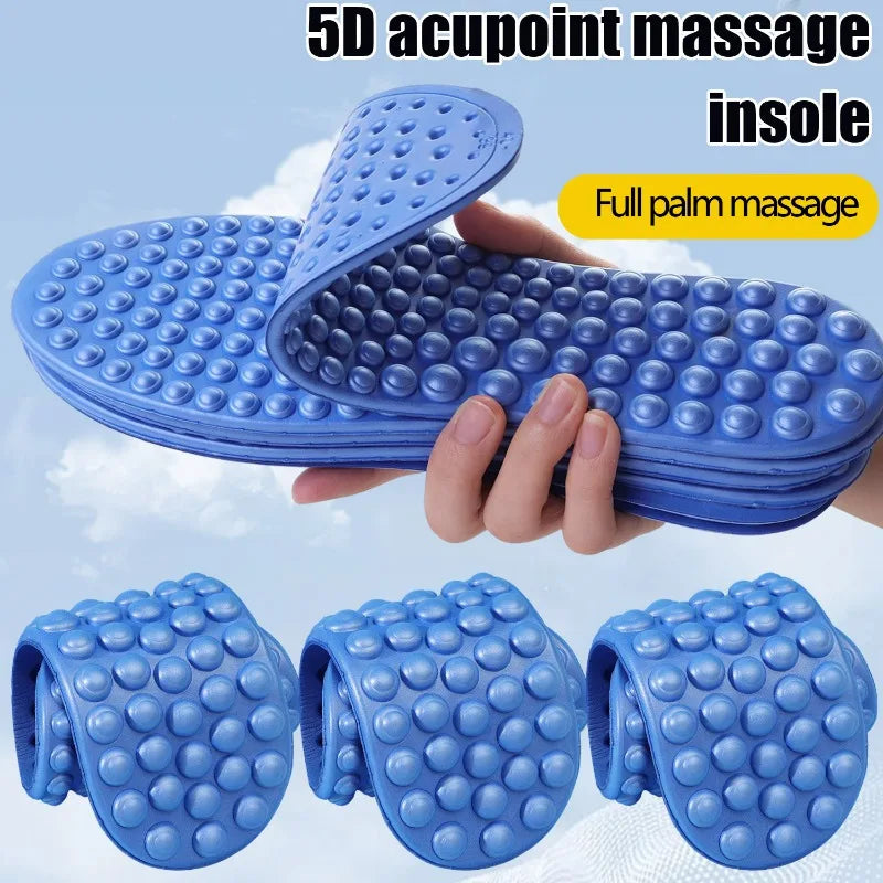 5D Massage Insole Full Palm Acupoint Massage Men's and Women's Foot Health Relieve Foot Fatigue Soft Sports Casual Shoes Sole