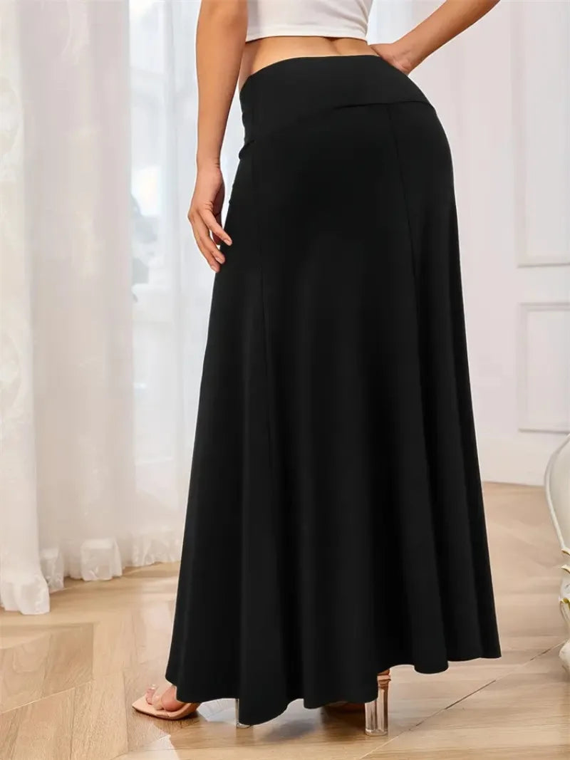 KIDCRKJ Long Skirt Women Autumn 2026 New Skirts Knitted Solid Urban Office Lady Fashion Clothes High Waist Maxi Skirts Faldas