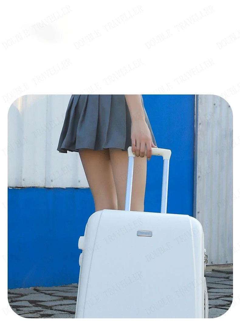 Travel suitcase on mute Universal wheels  ABS +PC Rolling Luggage set 20 inch carry on Cosmetic bag zipper luggage-bags valises