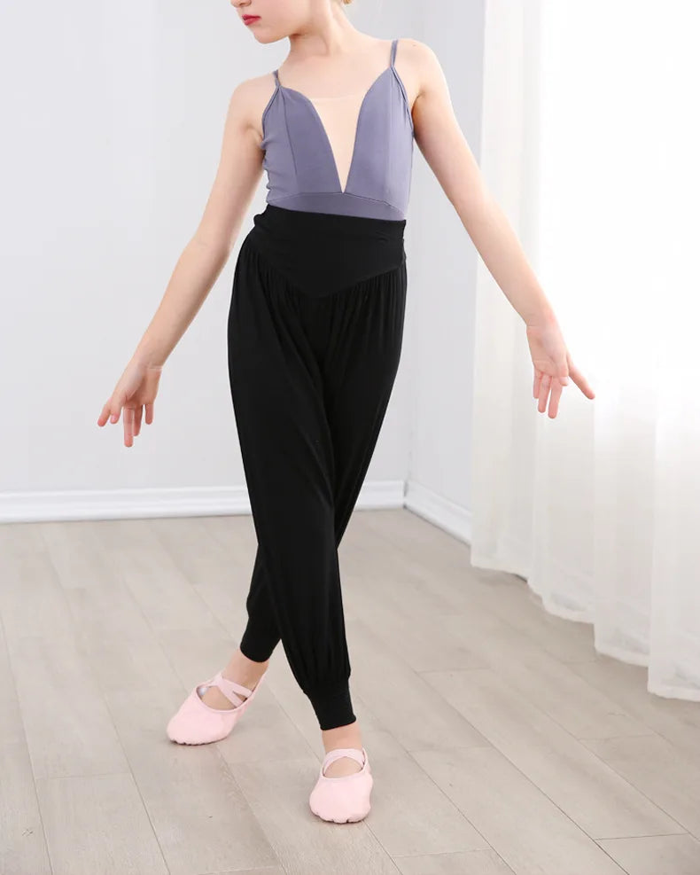 Kid Girl Dance Yoga Full Length Pants Ladies Ballet Belly Dance Trousers Loose Pant Men Women Bloomers Штаны для йоги