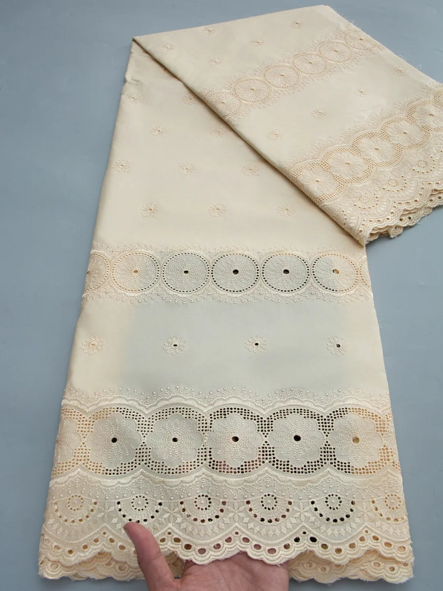 Kalume Fashion Nigerian Cotton Dry Lace Fabric 2026 High Quality Swiss Voile Stones Embroidery Lace Fabric For men Prom Party