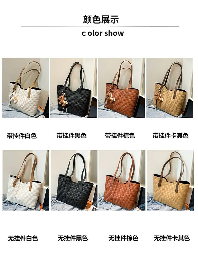 Nylon Shoulder Tote Bag Large Capacity Waterproof for Women Office Shopping Travel Daily