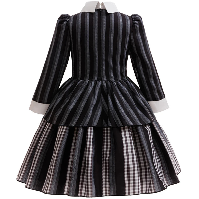 Girls Party Dress  Girl Clothing Elegant Ball Gown Black Stripes Girls Princess Dress Carnival Birthday Party Role Play Dress