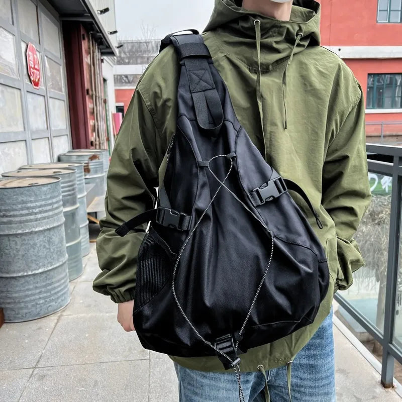 Large Capacity Storage Crossbody Bags for Men High Quality Nylon Chest Bag Hip Hop Shoulder Bag Male Fashion Big Backpacks