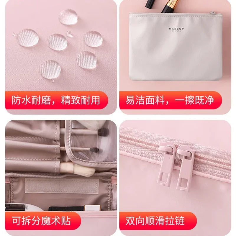 Ladies Portable High Appearance Index Cosmetic Bag Large-capacity Travel Washing Bag Three-dimensional Makeup Storage Bag