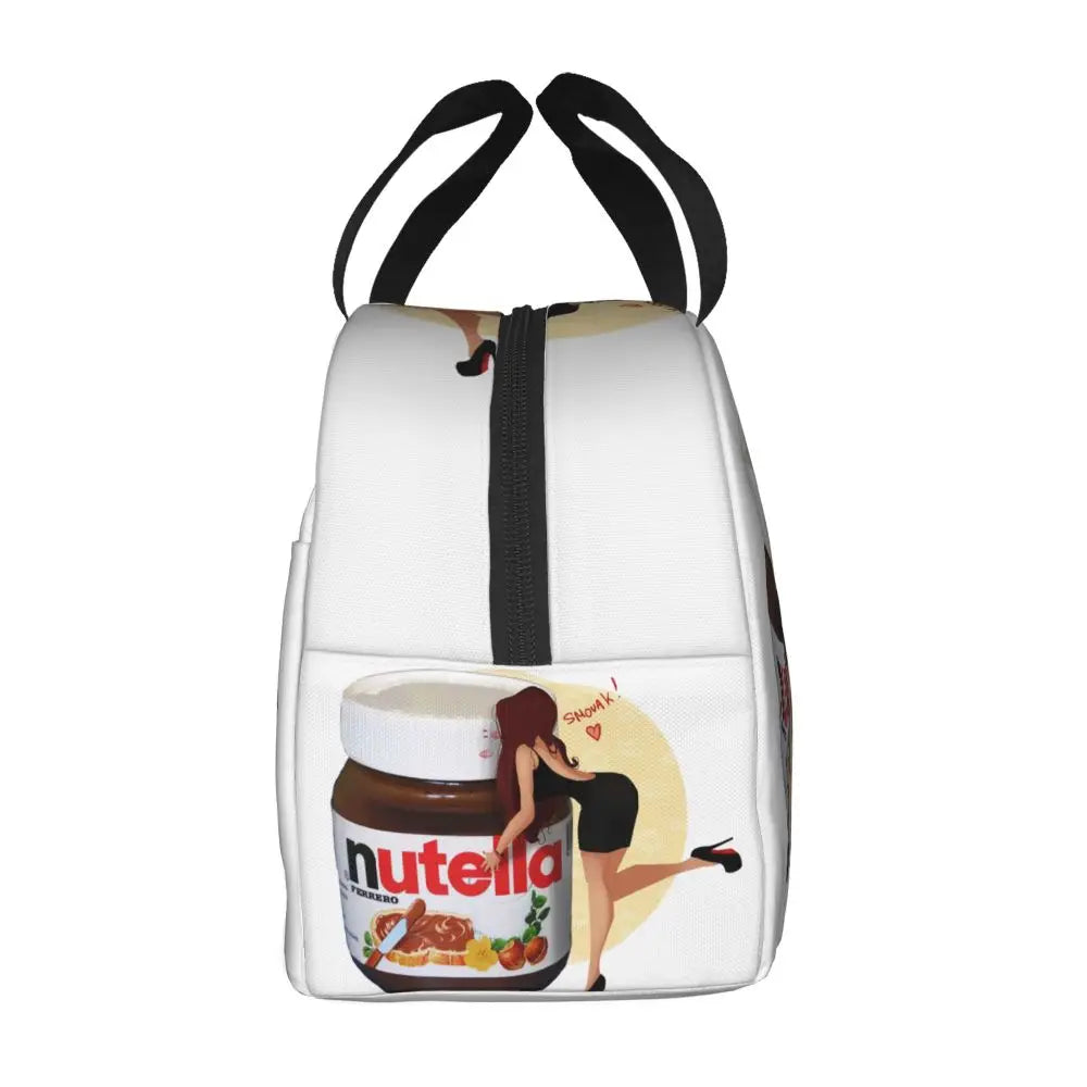 Custom Italy Nutellas Thermal Insulated Lunch Bag Women Portable Lunch Container for Outdoor Picnic Storage Food Box
