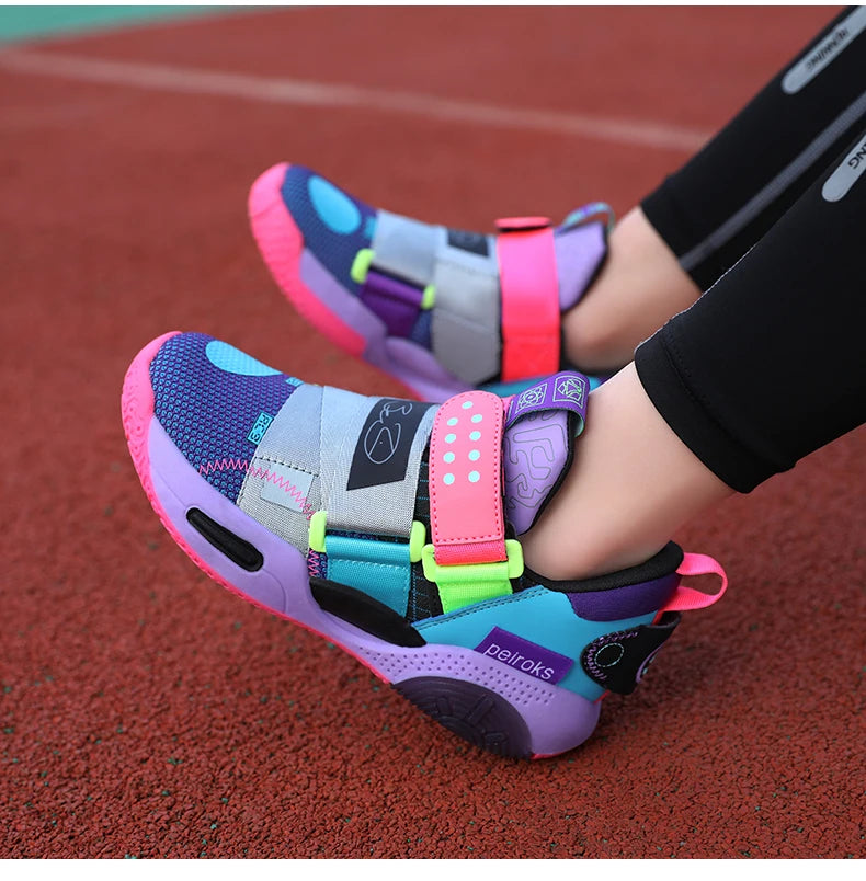 2024 New Children's Basketball Shoes For Boys Girls Non-slip Kids Sport Shoes Lightweight Outdoor Sneakers Trainers Footwear