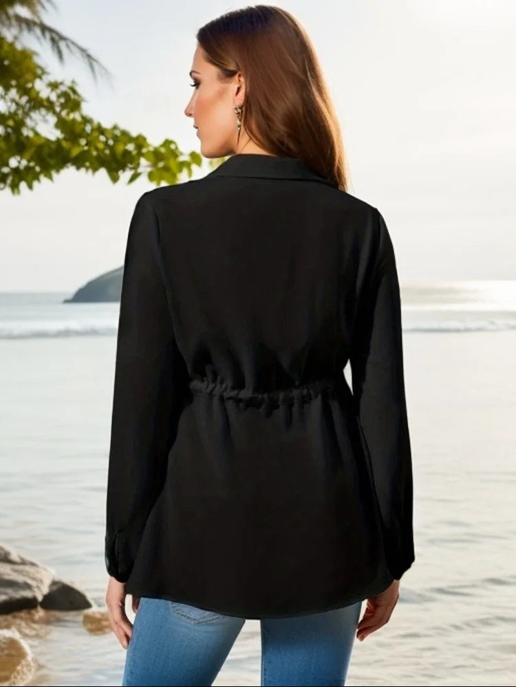 Maternity Clothes Pure Color Loose Breathable Comfort Shirt Elegant  Simple Stylish Top for Pregnant Women Blouse
