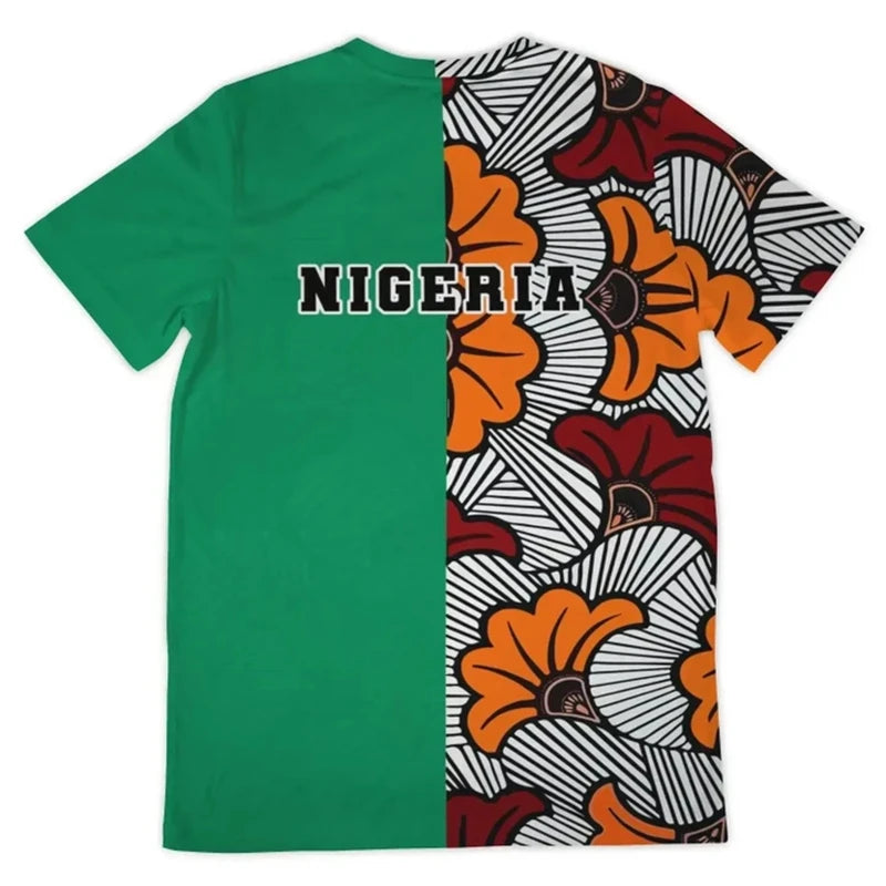 Nigeria Flag Men's T-shirts Nigerian Emblem Graphic Print Africa Clothing Ropa Hombre Summer Oversized Short Sleeve Male Tops
