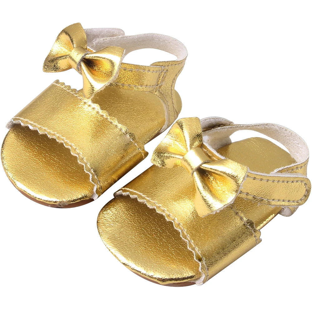 Dropshipping Girl Doll Sandals Shoes American 18 Inch Girl Doll Cute Bow Sandals Ours & Generation Toys Accessories Dress Shoes