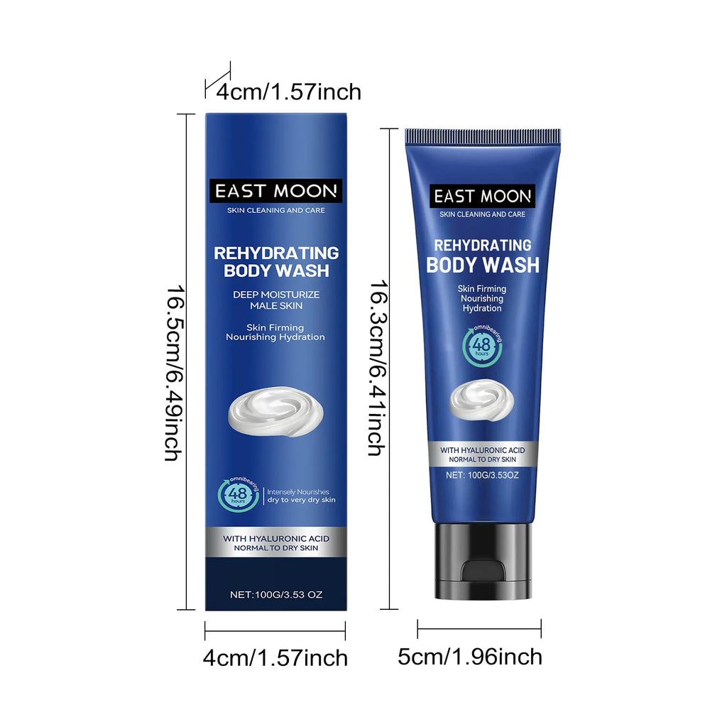 Hyaluronic Men Shower Gel Long Lasting Fragrance Improve Brighten Deep Moisturize Refresh Skin Help Exfoliator Body Wash Lotion