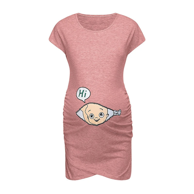 Cute Maternity Dress Loose Casual Dress Women Maternity Clothes Plus Size Pregnant Woman Maternity Dress