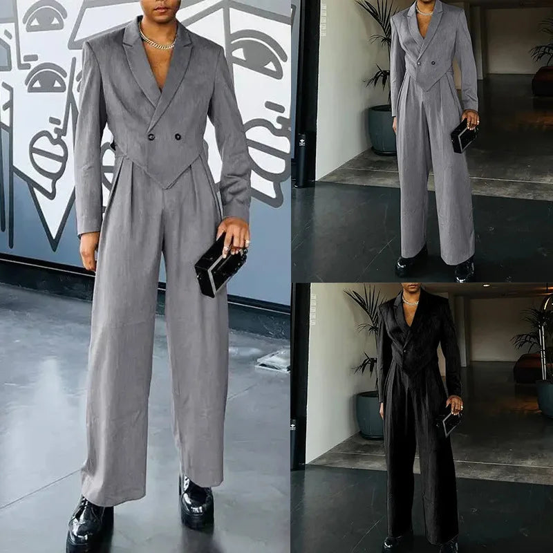 New Men's Vintage Lapel Suit Jackets and Trousers Sets Two Piece Luxury Club Party Wear Men's Outfits Fashion 2 Piece Pants Sets