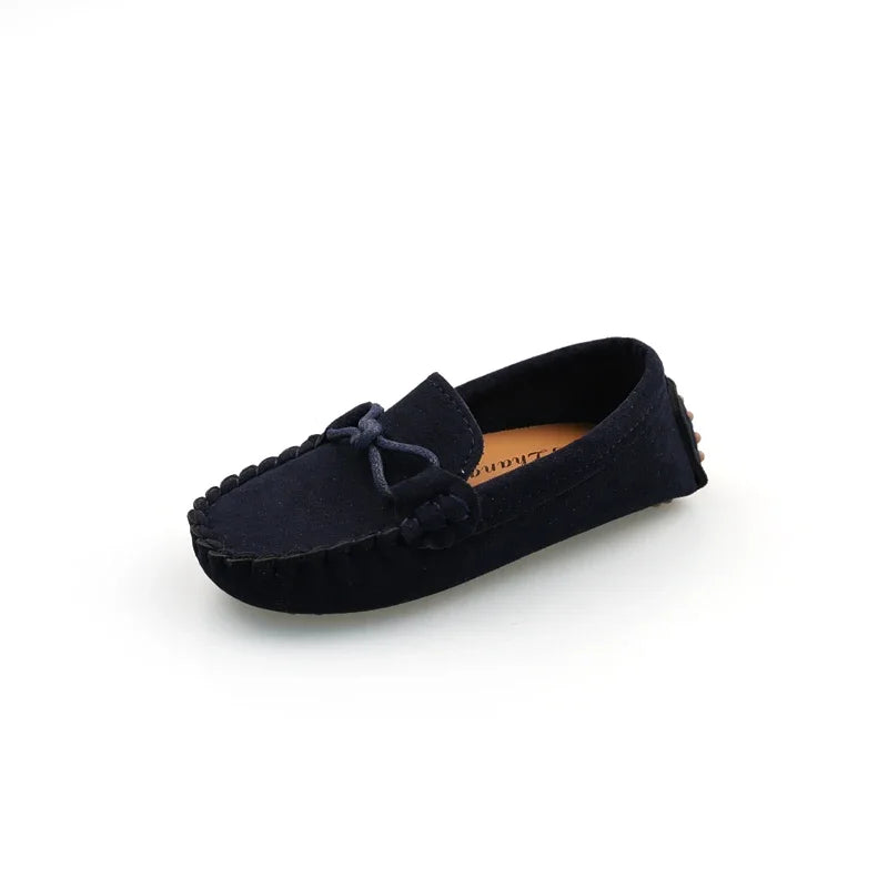 Boy Leather Shoe Simple Versatile Children's Shoe for Girl Fashion Soft Kids Causal Flat Loafers Solid Color Moccasins Versatile