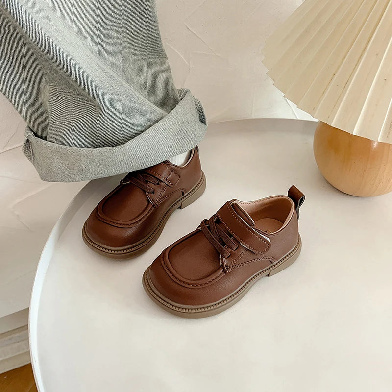 Boys Leather Shoes Kids School Performance Shoes Comfortable British Style Children Birthday Party Shoes 2025 Spring Autumn New