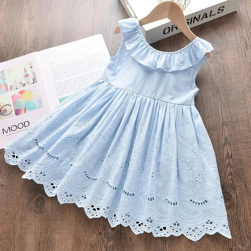 Baby Girls' Elegant Dresses 206 New Summer Kids Party Costumes Girl Floral Princess Outfits Children Vestidos Clothing