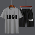 Customized Summer Trending Men Casual Suits Short Sleeve T-shirt+Shorts Sets Fashion Beach Two-piece Set