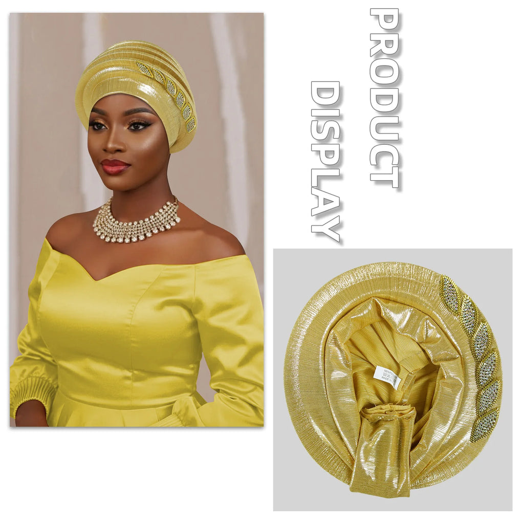 Ready African Auto Gele Headtie Women's Turban Cap Nigeria Wedding Geles Muslim Head Wraps Bonnet Turbante Mujer 2026 New