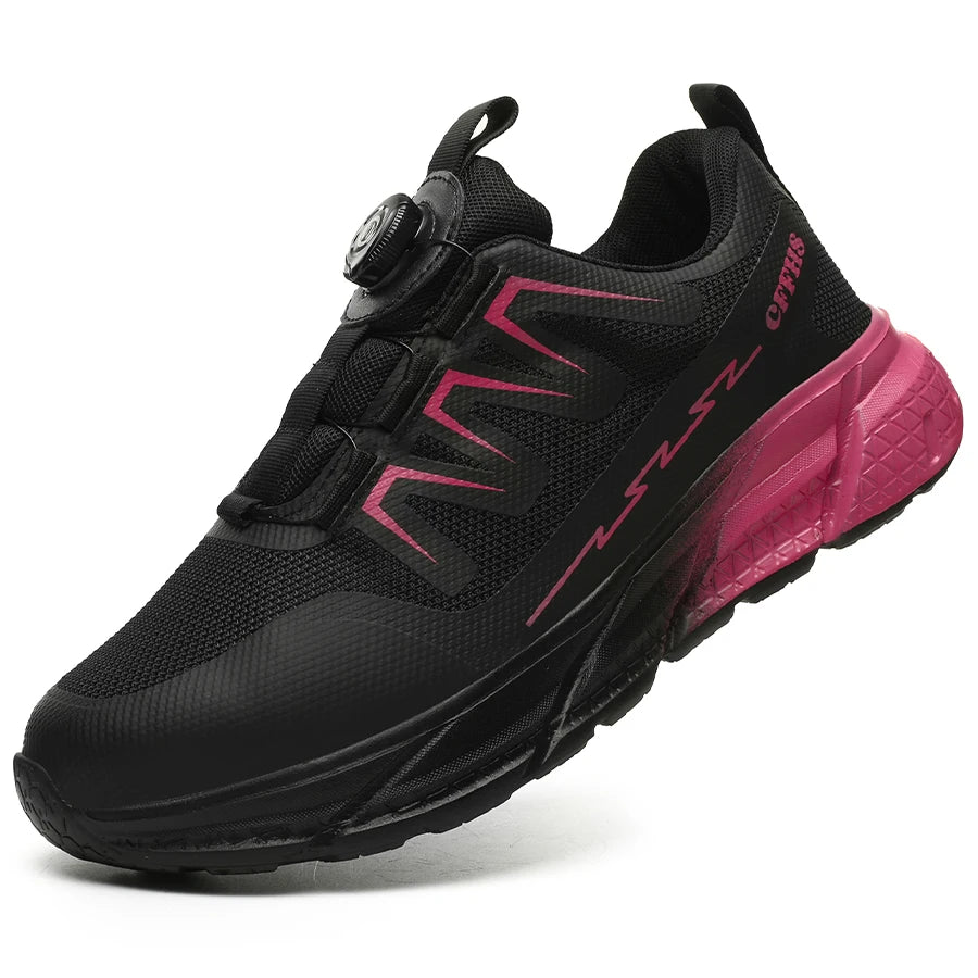 Rotating Button New Safety Shoes Women Anti-smash Anti-puncture Work Shoes Fashion Female Sport Shoes Security Protective Shoes