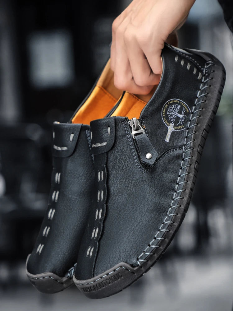 Men Casual Leather Shoes Comfortable Anti-slip Flat Shoes Soft Leather Shoes Hot Sales Free Delivery of Men Shoes In Large Size