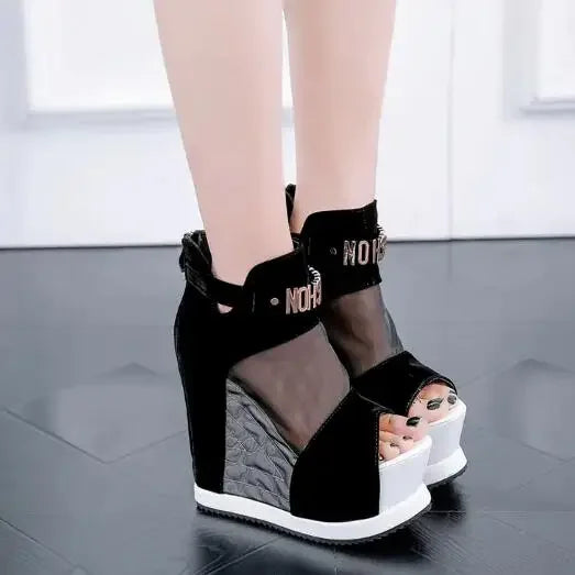 NEW Luxury Women Sandals Summer Platform Wedges Shoes Woman High-Heeled 13cm Fashion Ladies Shoe Comfortable Zapatillas De Mujer