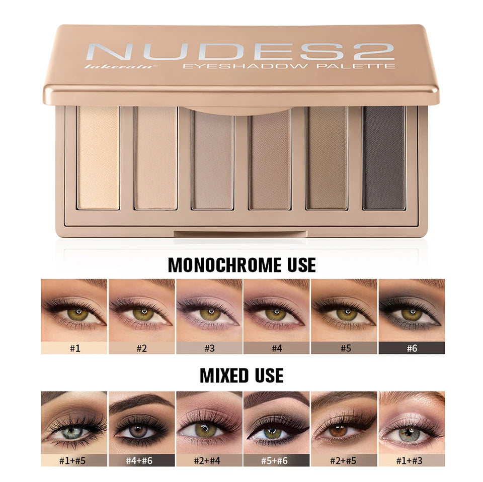 Eyeshadow Palette With Brush Set Long-Lasting Rich Pigment Natural Shades Matte Nudes Eyeshadow Powder Palette Women's Makeup