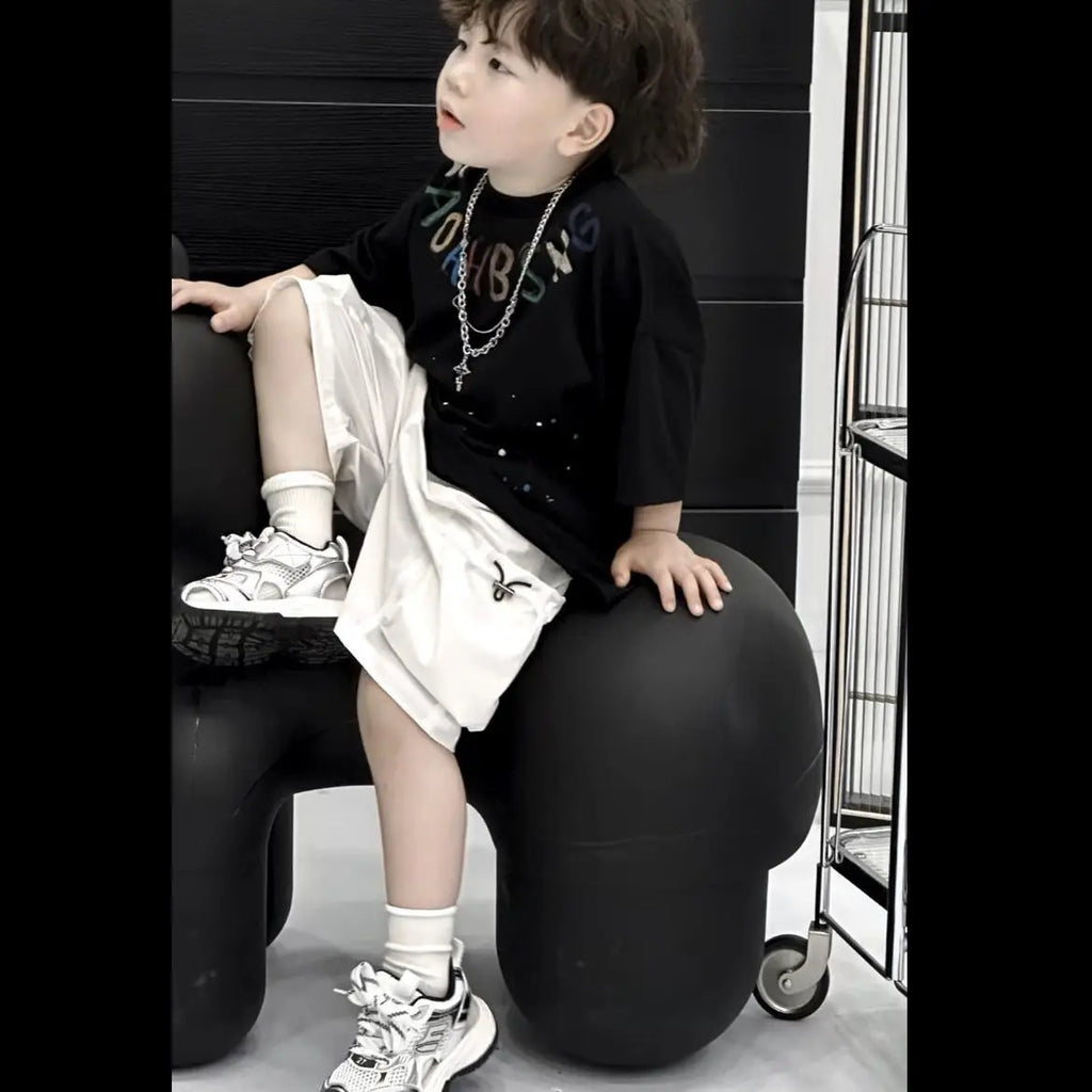 Baby Boys Summer Sportswear.Suit 2025 New Children Streetwear kid Boy Short Sleeve T Shirt + Denim Shorts 2PCS Set Outfits 2-10Y